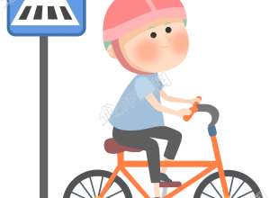 交通安全警示骑车过马路的小孩人物免抠图片下载推荐