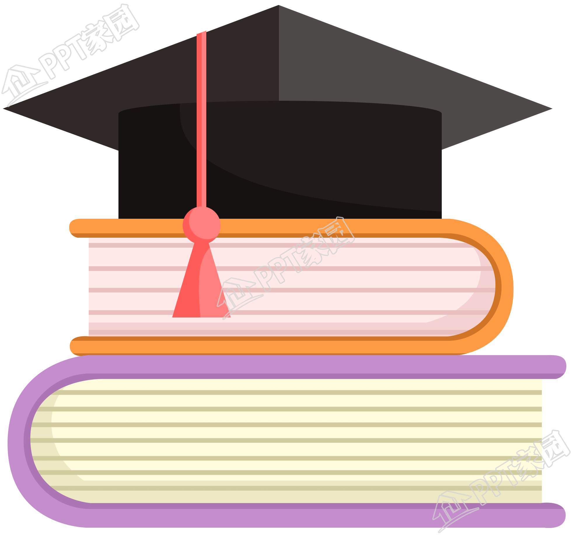 毕业博士帽和书籍图片装饰图案免扣素材下载推荐