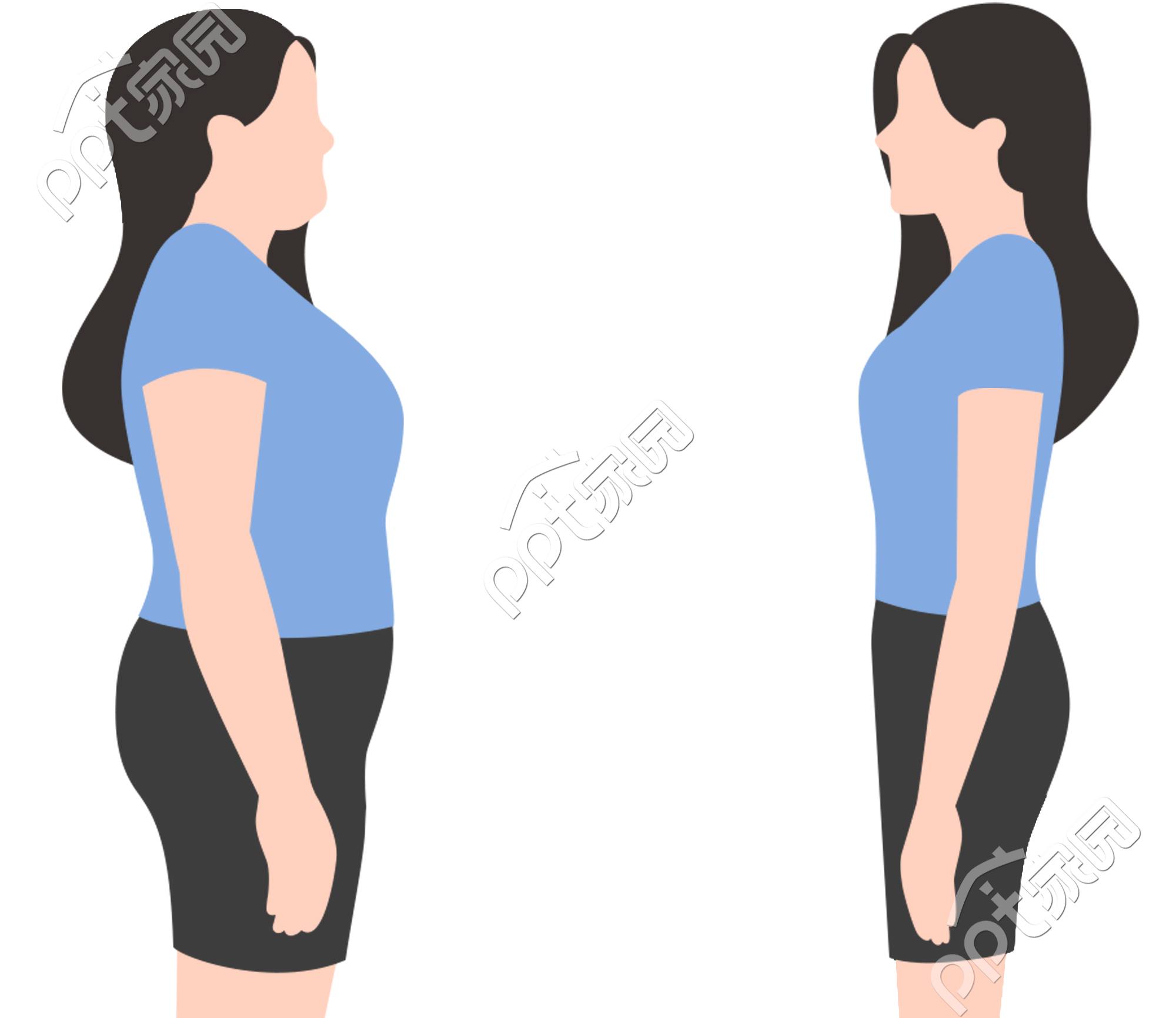 Fat And Thin Clipart