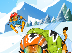 寒假生活老虎滑雪背景的手机海报下载推荐