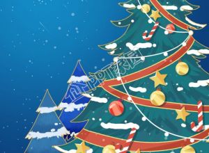清新雪地圣诞树流星雨背景图片素材下载推荐
