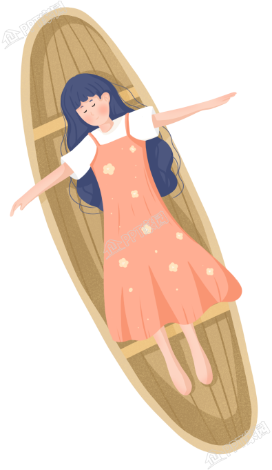 躺在木船上的女孩人物图片素材下载推荐