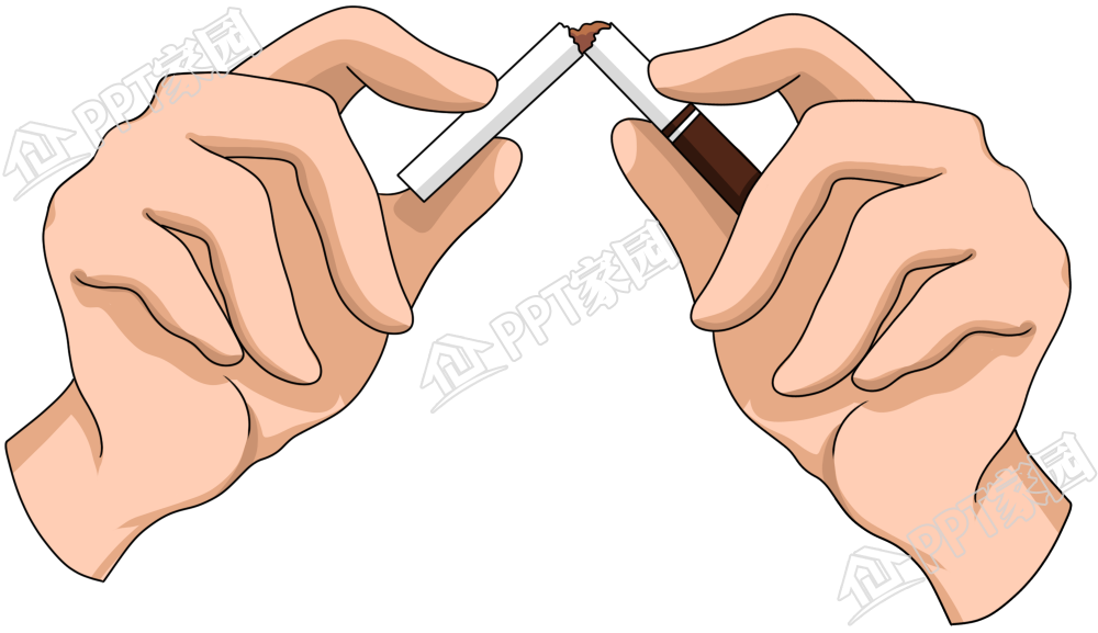 禁烟主题双手掰烟图片