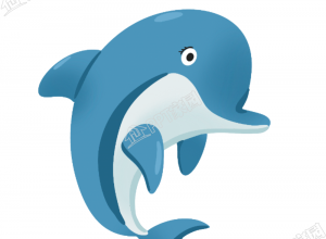 手绘拟人卡通动物形象海豚图片素材下载推荐