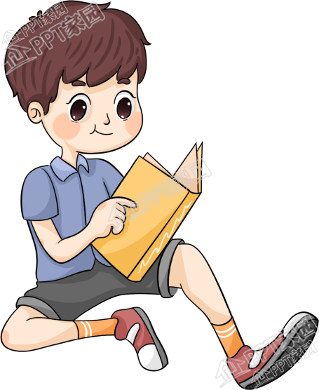 卡通手绘男孩读书学习假期生活计划教育培训免抠透明素材