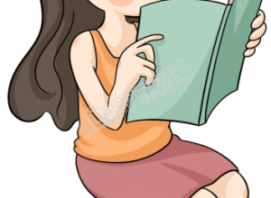 卡通看书的小女孩人物读书学习假期生活教育计划免抠元素下载推荐