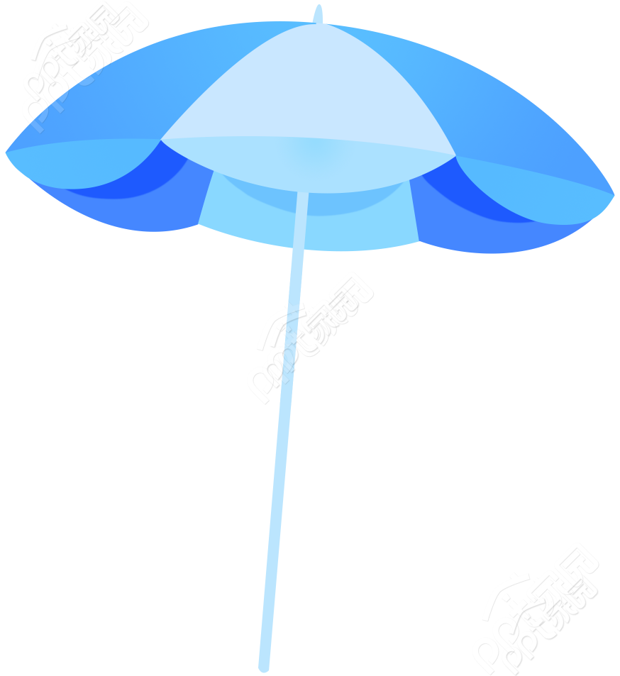 卡通手绘遮阳伞海边旅游度假矢量图片素材