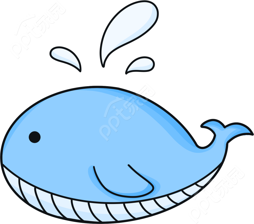 卡通手绘海洋生物鲸鱼免抠图片素材